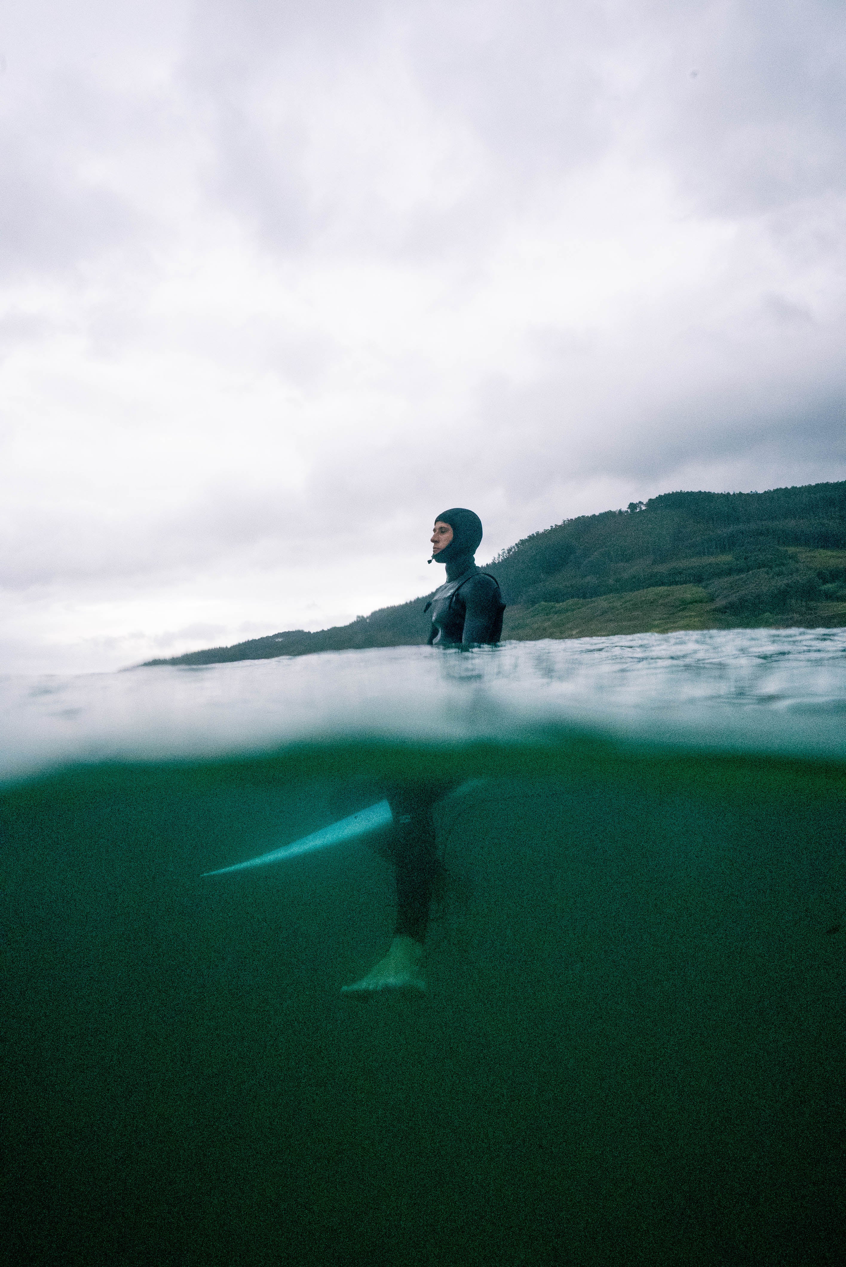 Surfboard in the water