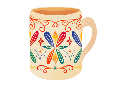 hand painted artisan made ethically sourced and fair trade mug