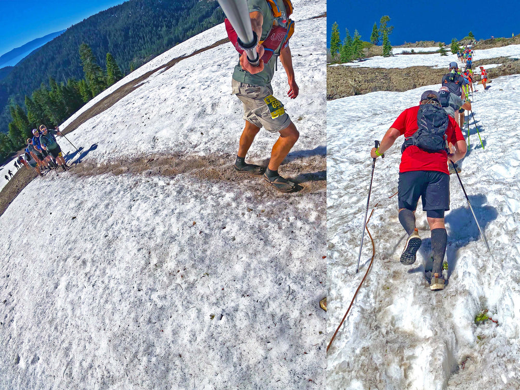 snow running in earth runners sandals