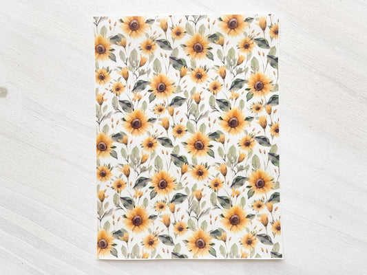 No-Water-Needed Transfer Paper for Polymer Clay YELLOW TINY FLOWERS (5.5 x  5.5 inches)