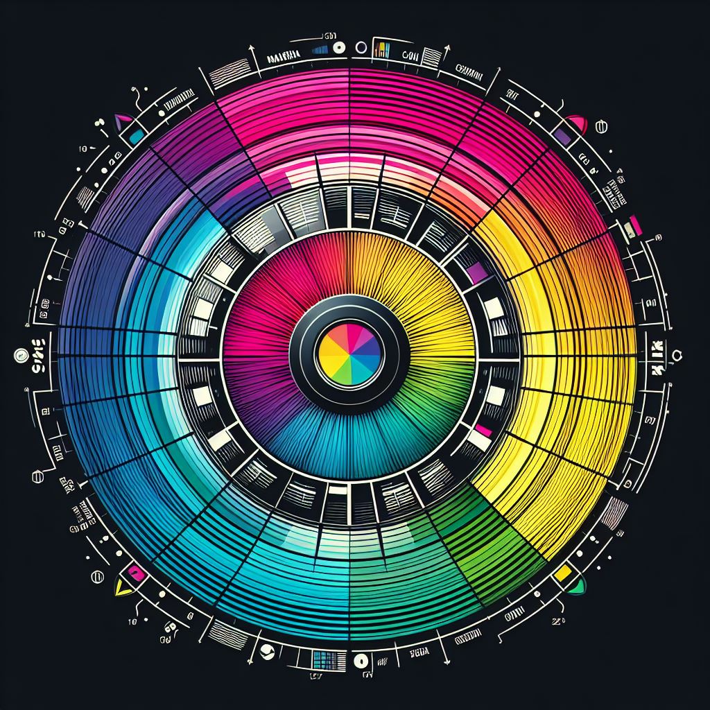 CMYK Color Model in a color wheel