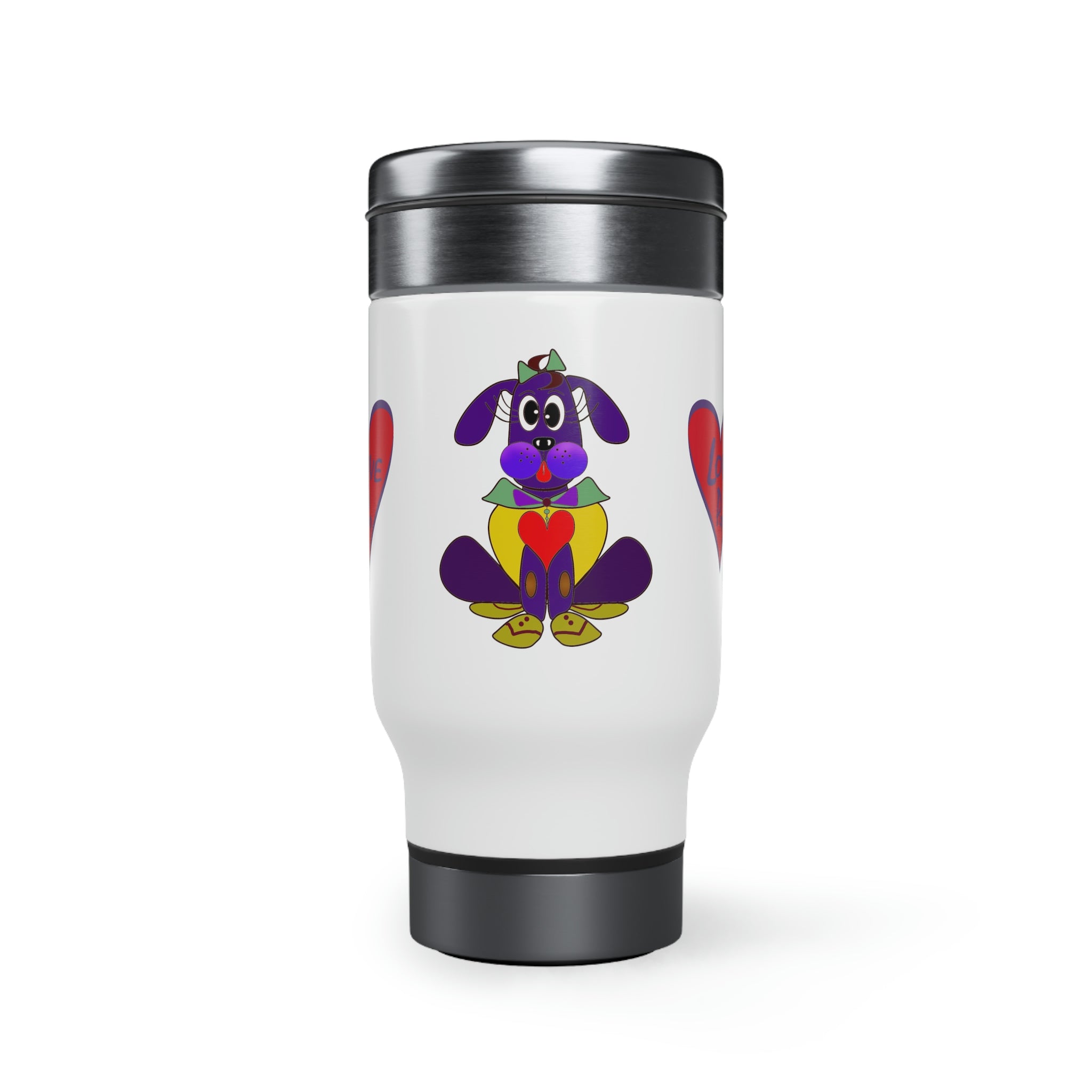 Love Pup 5 Cherry BeSculpt Kids Stainless Steel Travel Mug with Handle, 14oz