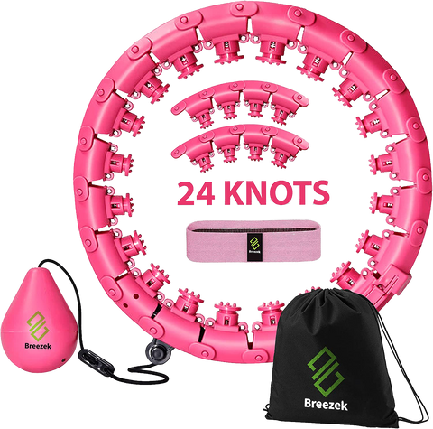 Smart Weighted Hula Hoop for Weight loss Fitness Hula Hoop for Adults (pink)