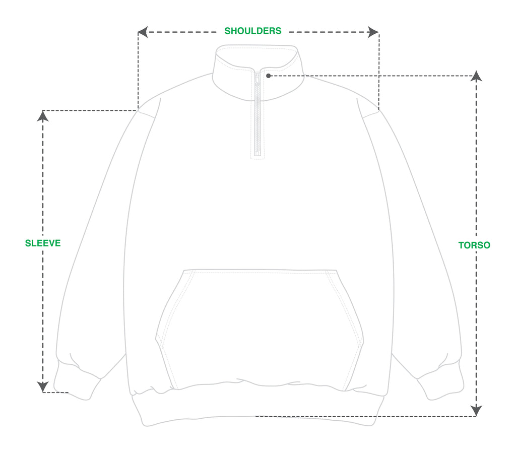 ICHPIG® 1/4 Zip Size Guide