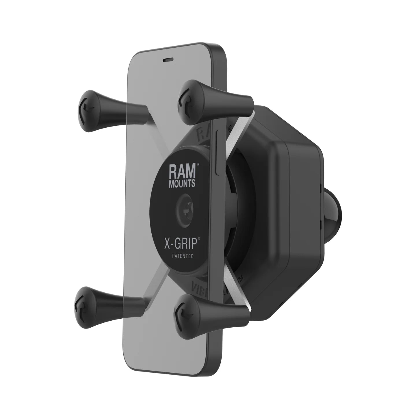 RAM-HOL-UN7B-462 RAM Mounts X-Grip® Phone Holder with Ball & Vibe-Safe™ Adapter