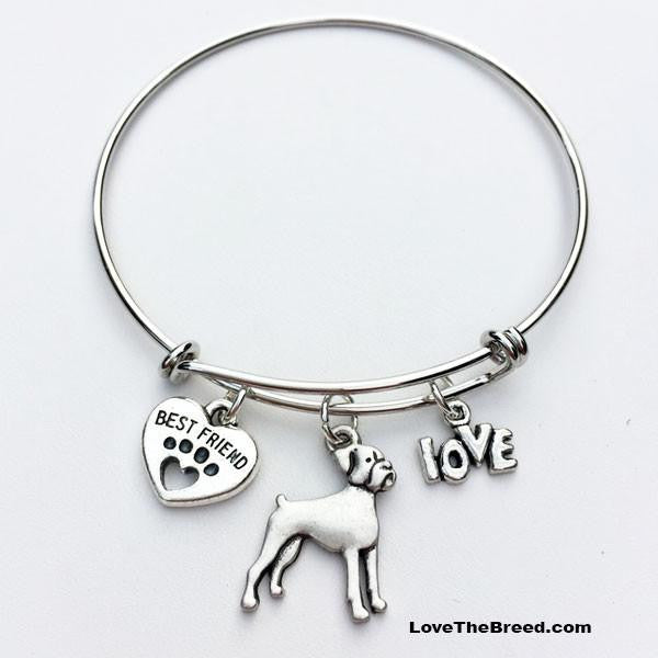 Boxer Best Friend Love Charm Bracelet