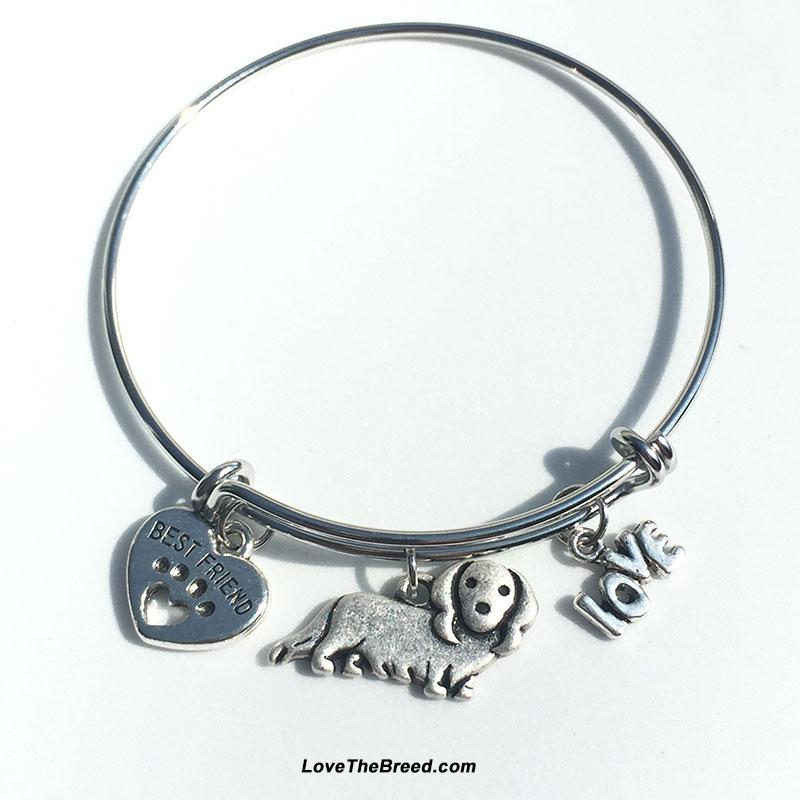 Dachshund Long Hair Best Friend Love Charm Bracelet