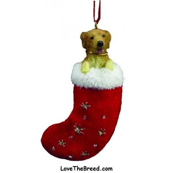 Golden Retriever Holiday Ornament In Stocking Lovethebreed Com