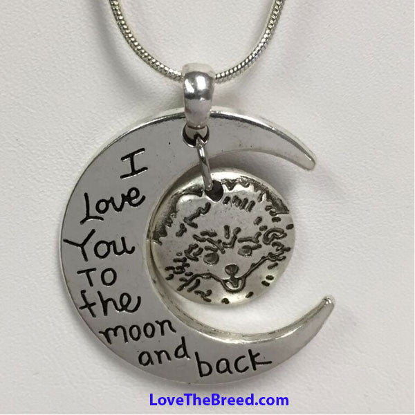 Pomeranian Love to the Moon and Back Necklace