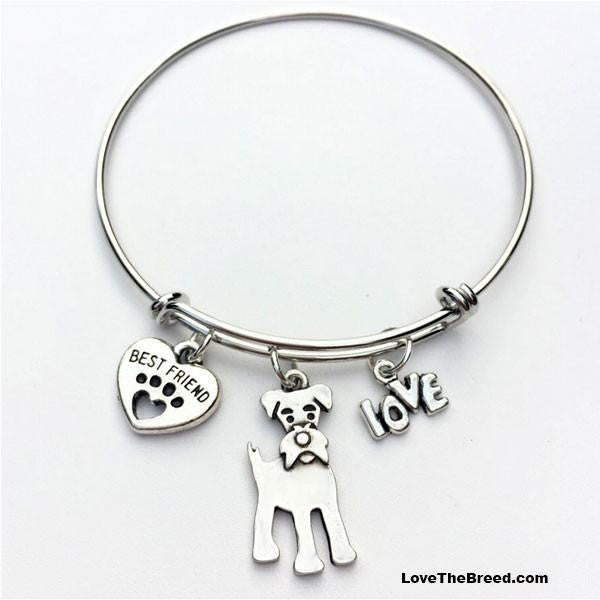 Schnauzer Best Friend Love Charm Bracelet