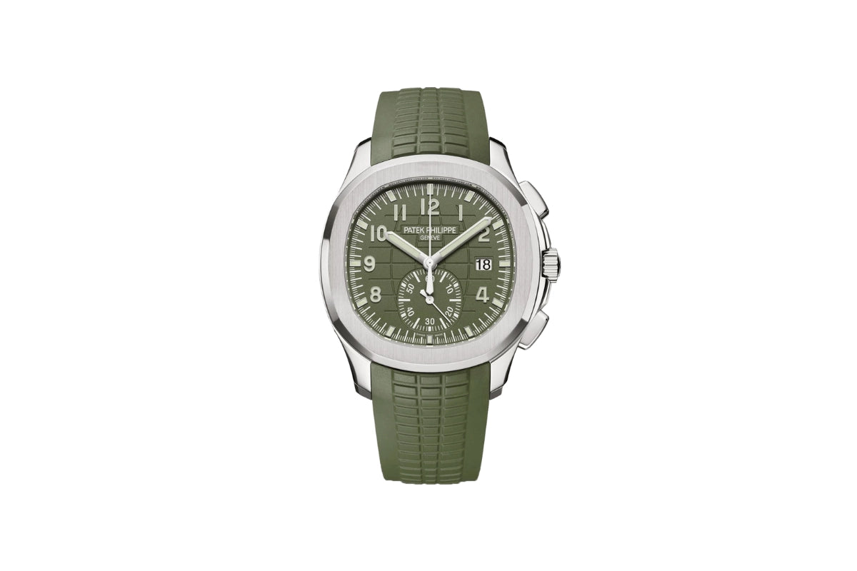 Patek Philippe Aquanaut Case White Gold & Green Dial Ref No. 5968G-010