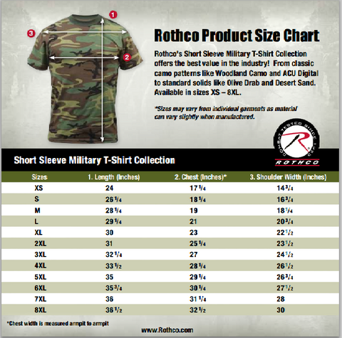 Rothco Bdu Camo Pants Size Chart