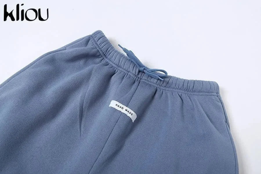 Sporty Two Piece Set Girl Halter Crop Tops+Drawstring Sweatpants Slim Activewear Casual Gym Workout Fitness Womens Outfits - Evallys.com