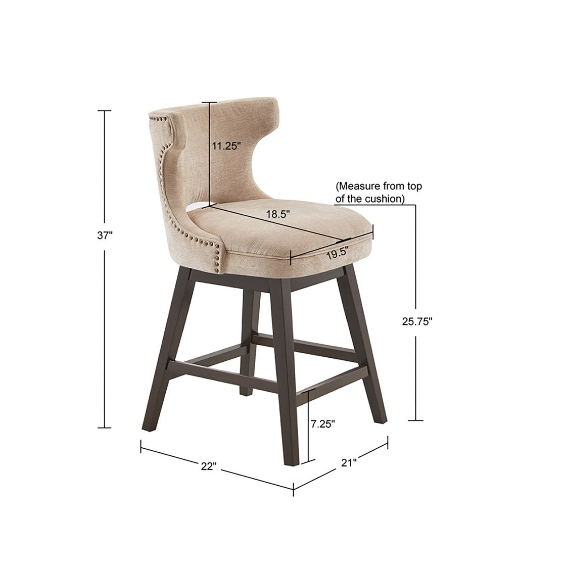 Emmett 25.75" Swivel Counter Stool - Charcoal
