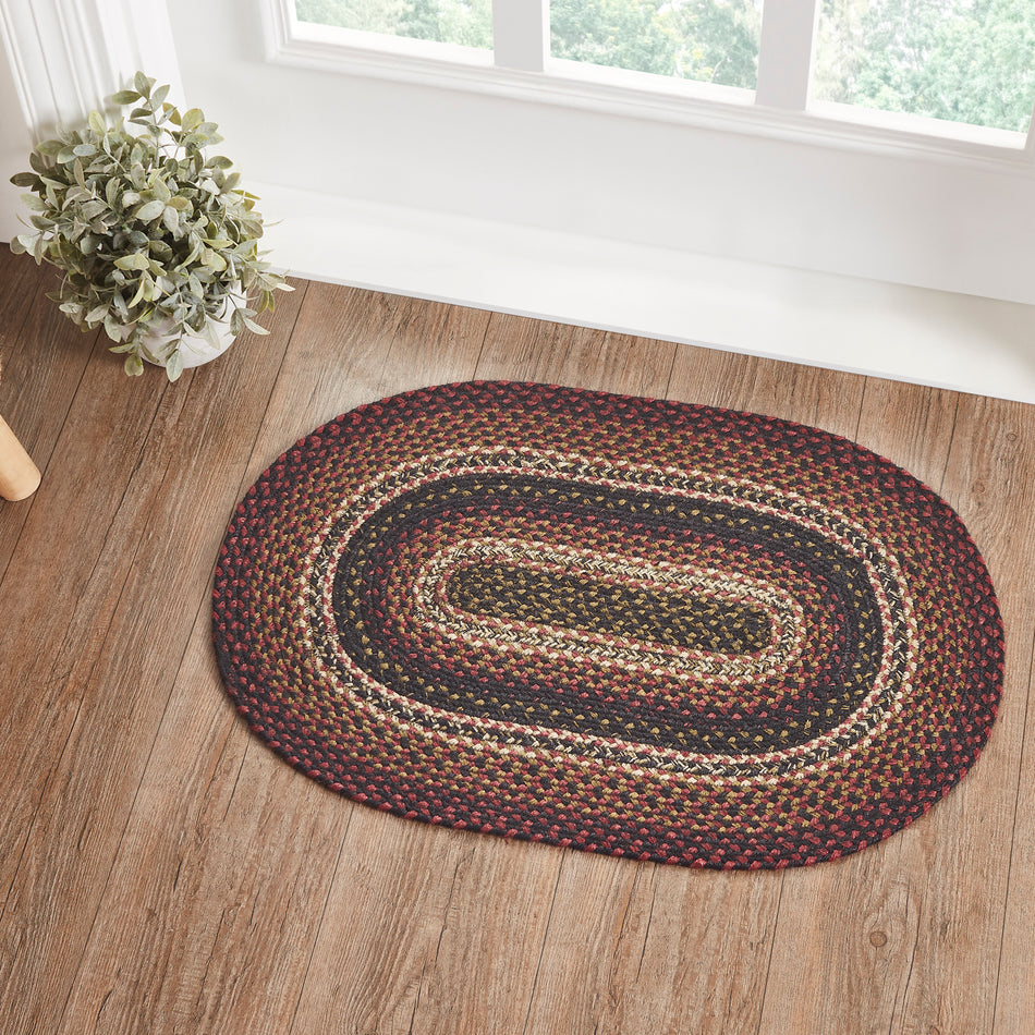 Accent Rug Colonial Star Jute Country 20x30 Oval No Slip Floor Decor VHC  Brands