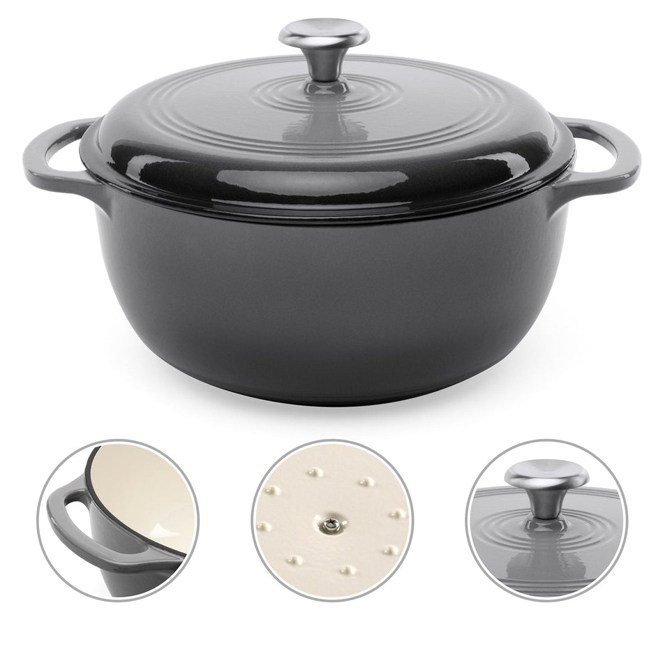 Enamel Dutch Oven, 6-Qt, Blue - Duluth Kitchen Co