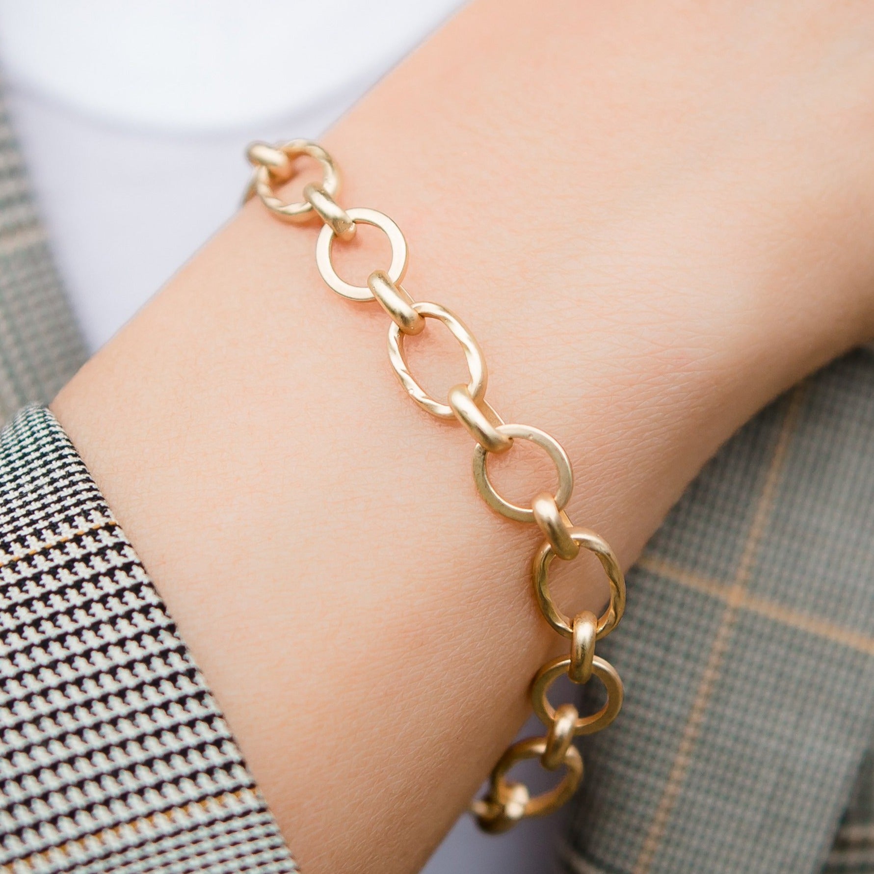 Ka-Ching Matte Gold Chain Bracelet