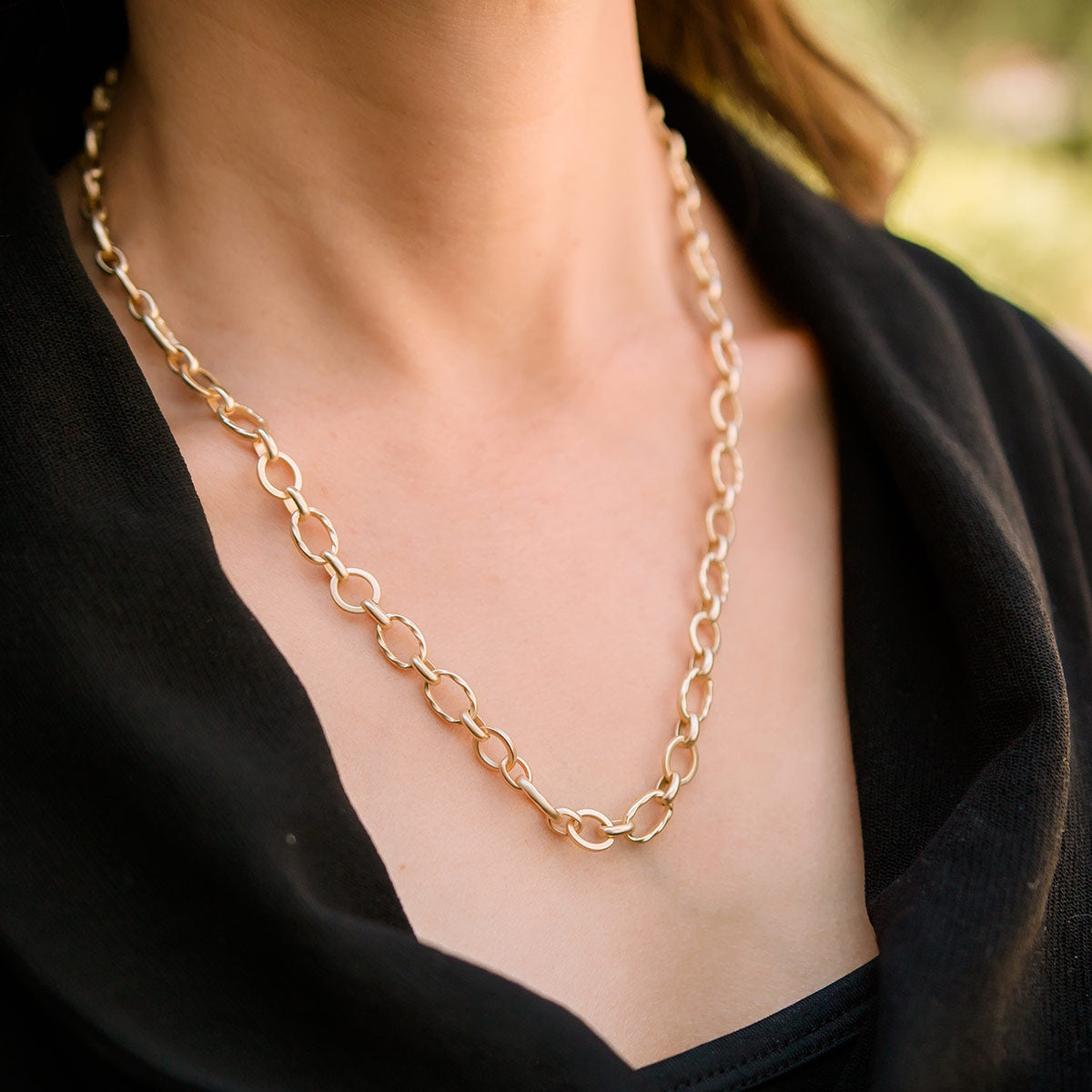Laguna Adjustable Matte Gold Chain Necklace
