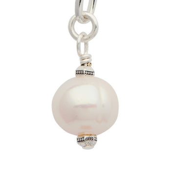 Glendora Silver Chain Necklace with Toggle Clasp and Pearl Pendant – Lizzy  James