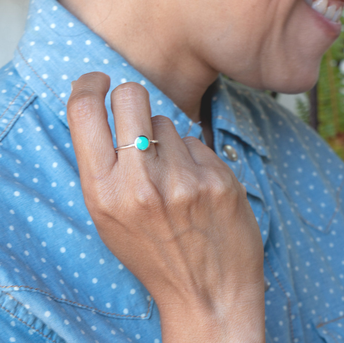 Sterling Silver Ring with Semi Precious Turquoise - limited edition