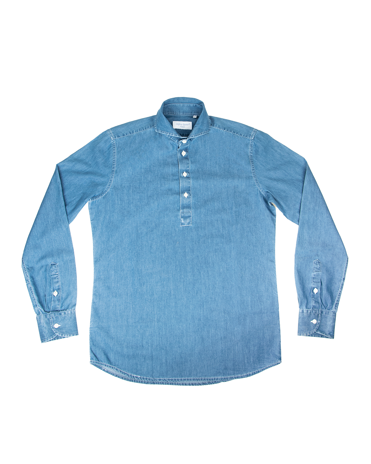 Light Wash Denim Polo Shirt | Stefano Bemer