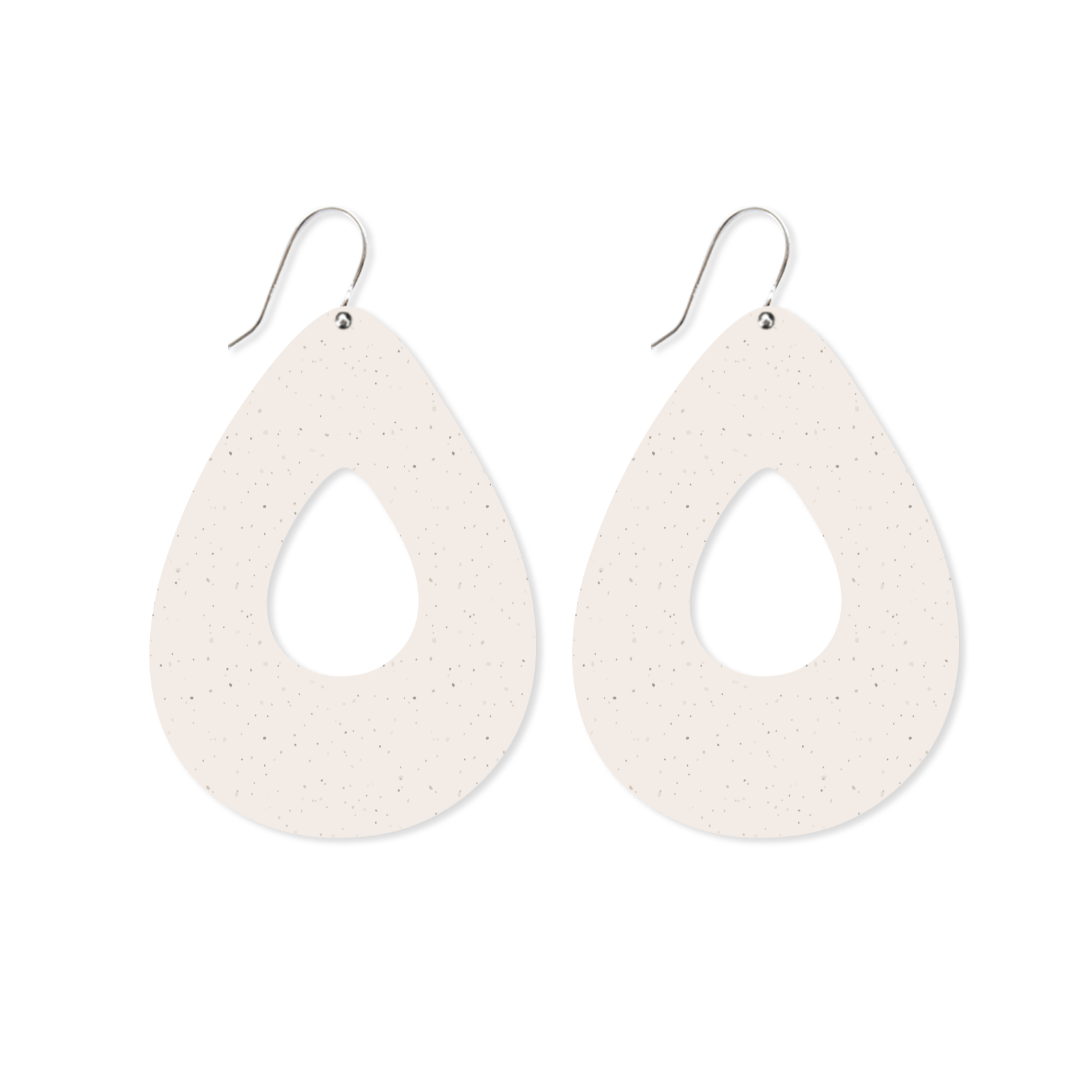 Flaxen Clay Organic Tear Outline Drop Earrings Moe Moe Design