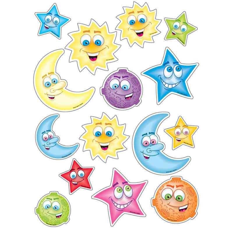 sun moon and stars mixed stickers school merit solutions