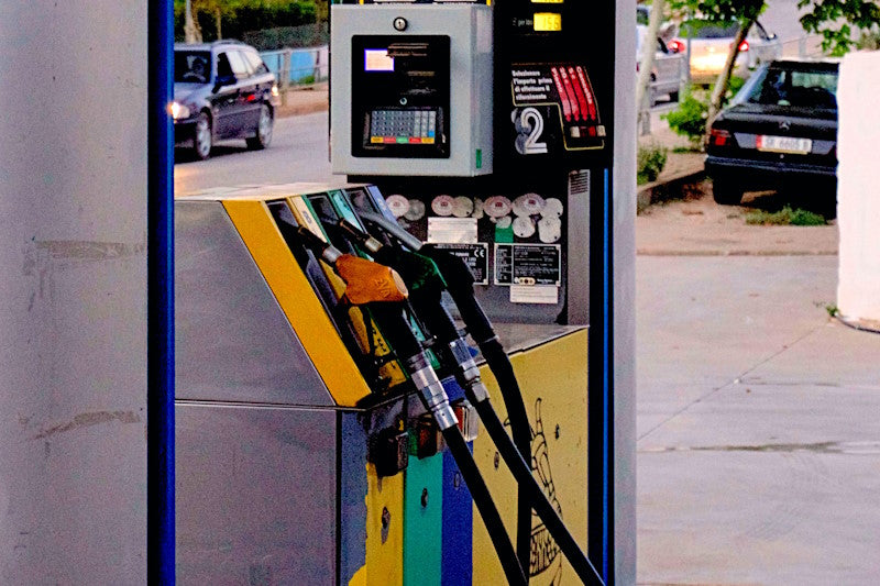 A set of gas pumps