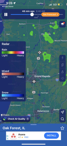 Screenshots of NOAA Clime weather app