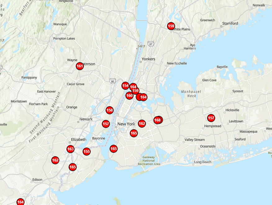 New York City EPA Air Quality Stations on 6-30-23