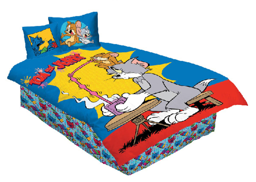 Tom Jerry Kids Comforter Set Of 4 Blue Danubedirectme