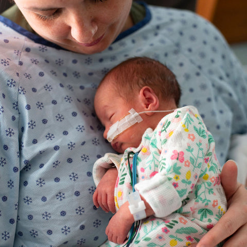 mother with her premature baby