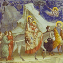 Fresco by Giotto, The Flight into Egypt, dating back to around 1303-1305 and part of the cycle of the Scrovegni Chapel in Padua