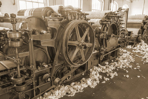 Historic picture of wool processing facility