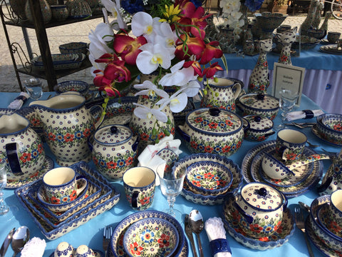 Colorful Polish Pottery at Boleslawiec Polish Pottery Festival Poland