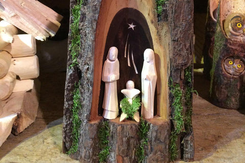 Handmade wooden Nativity Scene