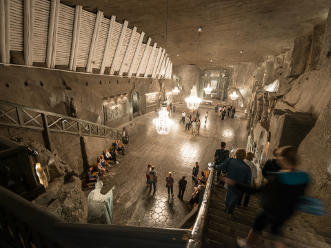 Photo of the chapel inside of Wieliczka Salt Mines