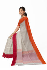 off-white Bengal Handloom Soft Cotton Saree