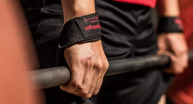 Lifting Straps being used with barbell