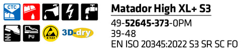 sievi matador high xl safety boot properties