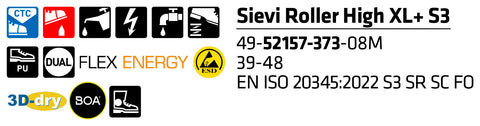 sievi roller high xl safety boot properties