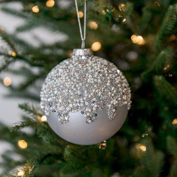 4 Clear Rust Gold Ball Large Glass Ornament