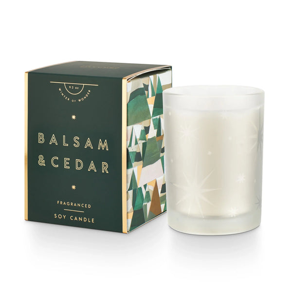 Balsam & Cedar Small Luxe Sanded Mercury Glass Candle - Miss