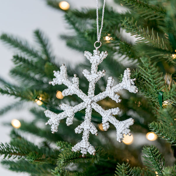 20 White Silver 3D Foam Snowflake Ornament