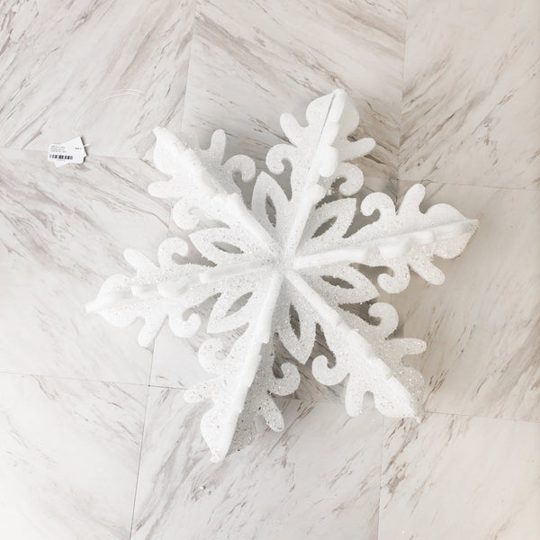 Smooth White Foam Snowflake, 12