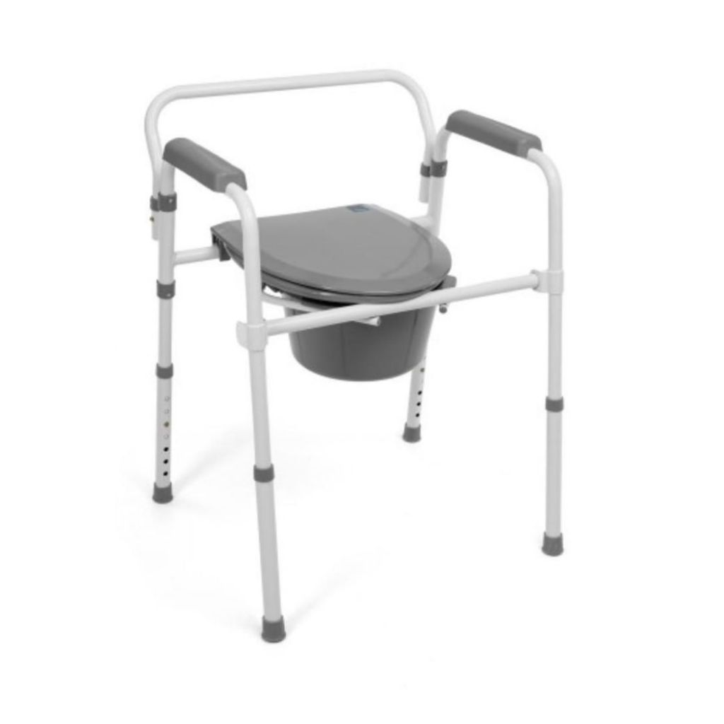 Se Premium foldbar toiletstol / bækkenstol - med quick release hos Billige Hjælpemidler