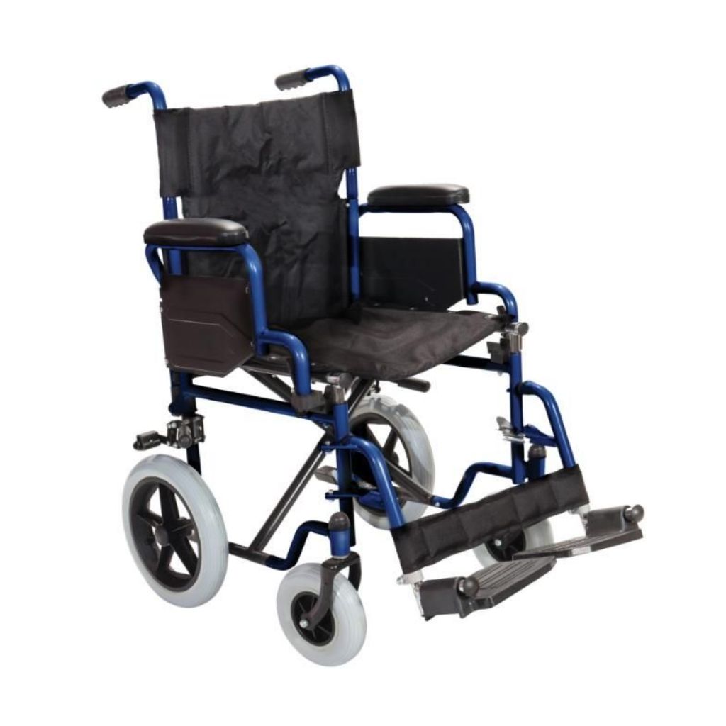 Se Transport letvægtskørestol | MOBIAK - 13,5 kg, foldbar, aftagelige benstøtter hos Billige Hjælpemidler