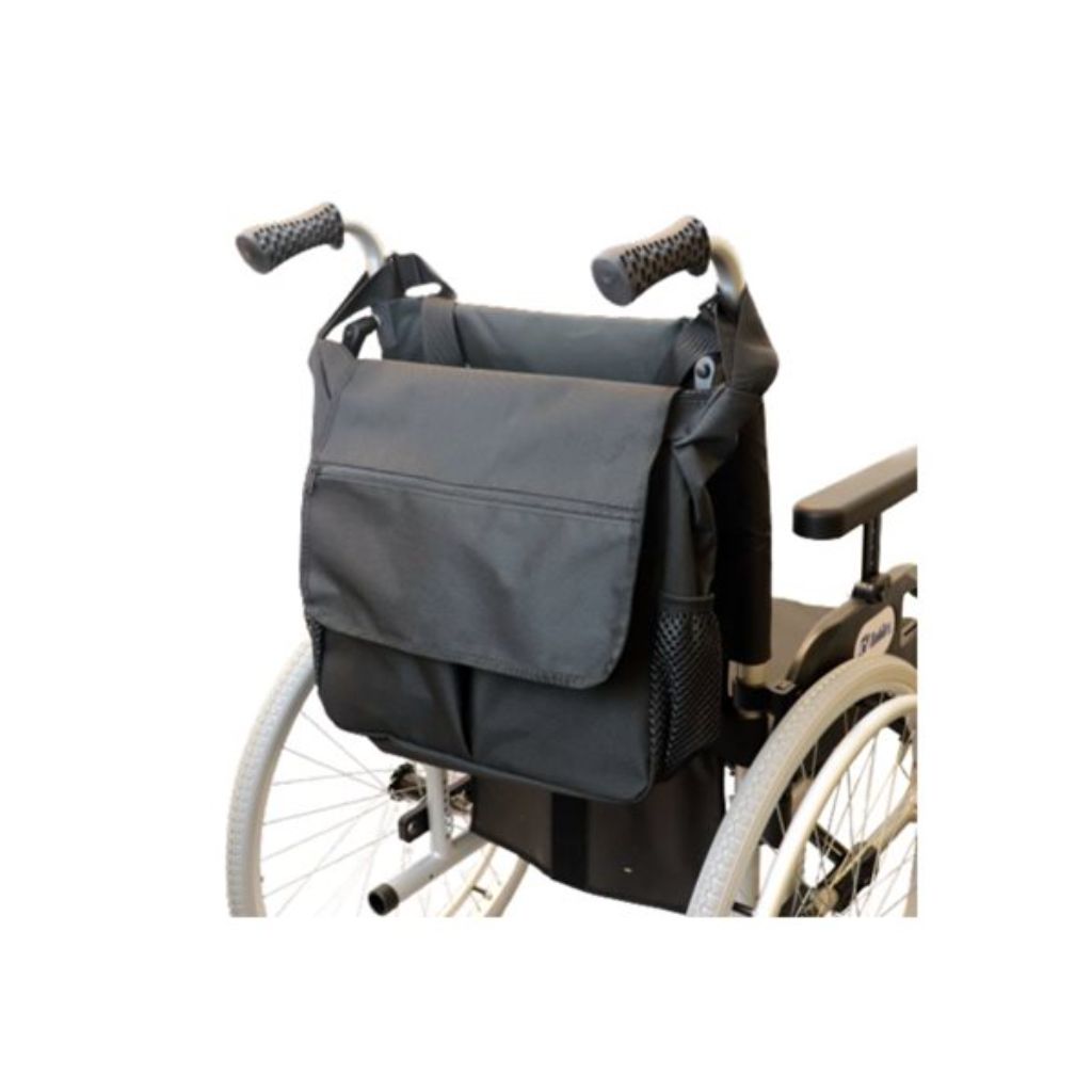 Kørestolstaske - Universal, inkl. skulderrem, flere rum, lynlås
