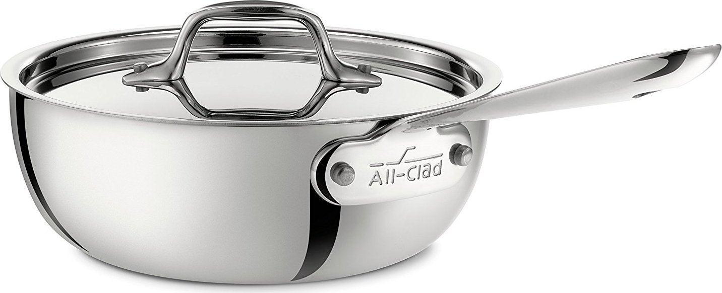 All-Clad - D3 Stainless 2 QT Saucier With Lid - 4212