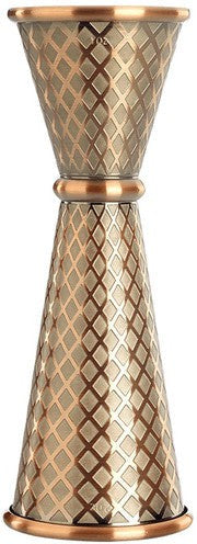 Barfly - 1 x 2 Oz Antique Copper Diamond Lattice Japanese Style Jigger - M37202ACP